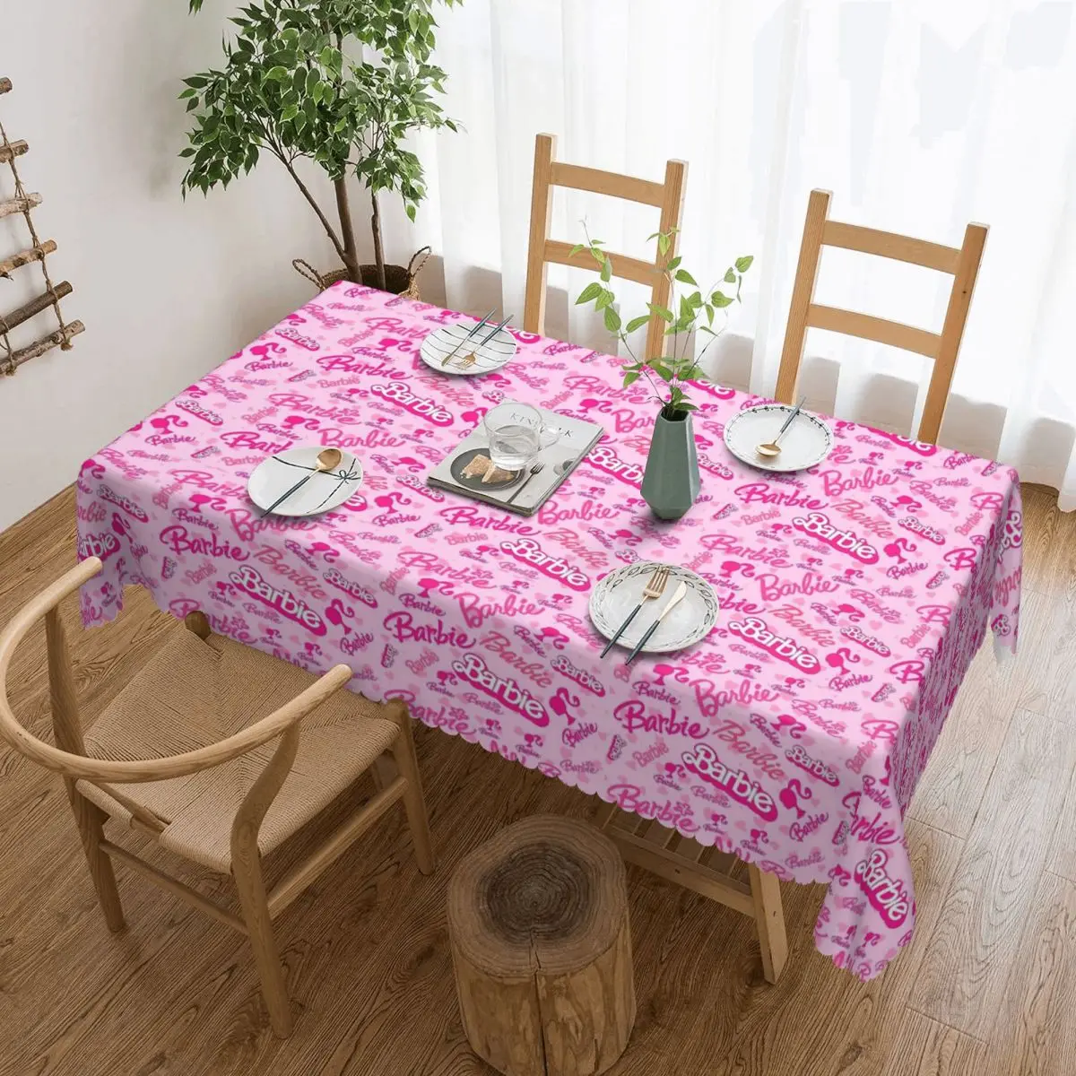 Custom Rectangular Cute Barbie Tablecloth Fit 40