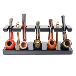 Tobacco pipe holder, 5 pcs tobacco pipe holder, smoking pipe holder, tea seat decoration, wooden pipe holder, can place cigars