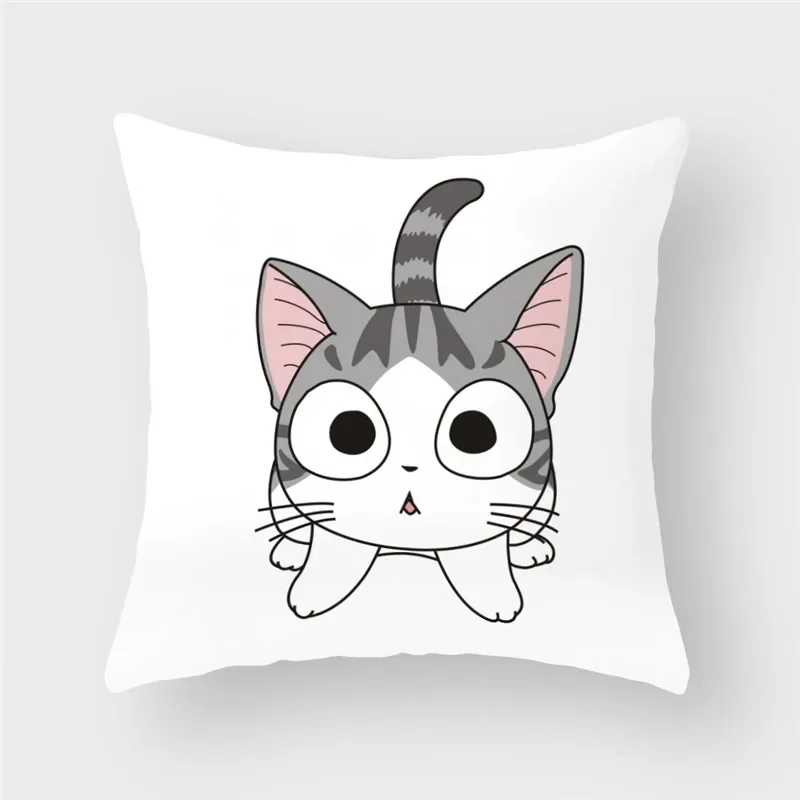 45x45cm Funny Cute Cat Cushion Cover Cartoon Pets Pillows Cases for Sofa Home Decor Pillowcase Polyester Throw Pillow Cases