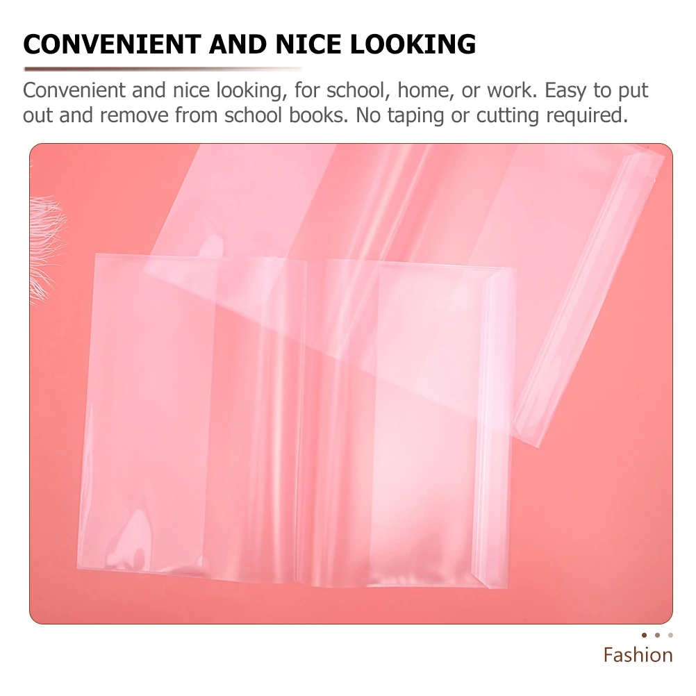 10 Sheets Transparent Book Covers Waterproof Film Clear Protective Textbook Sleeves Plastic School Office Supplies