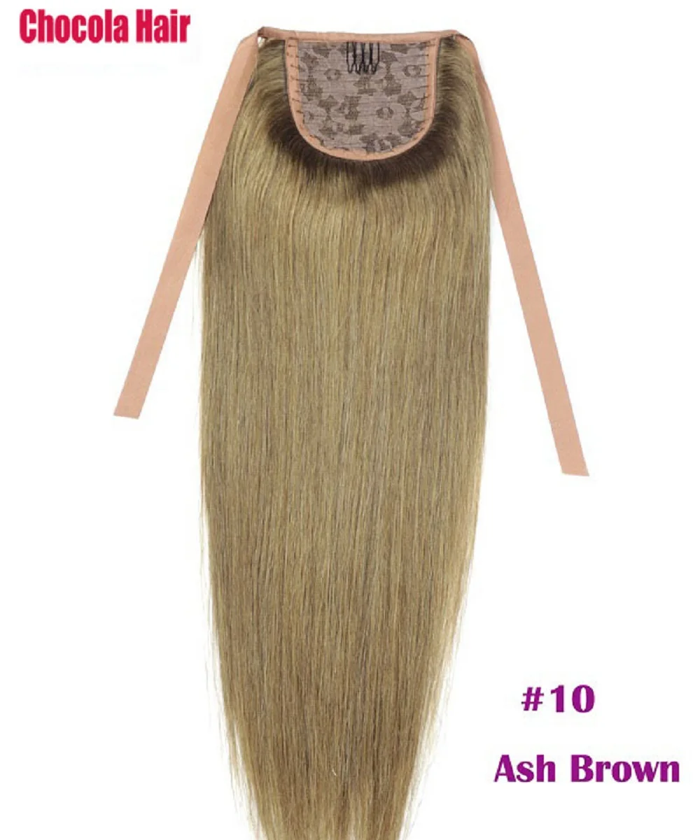 Chocola brasiliano Remy capelli umani nastro coda di cavallo Clip in 16 "-24" 100g estensioni dei capelli equiseto Stragiht