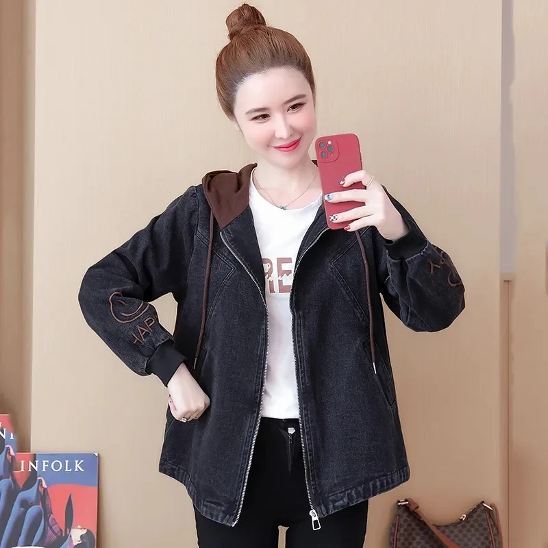 

Ln Spring And Autumn Women's Short Coats Add Loose Tops Mother's Autumn Clothes Are Western-Style Denim Clothes