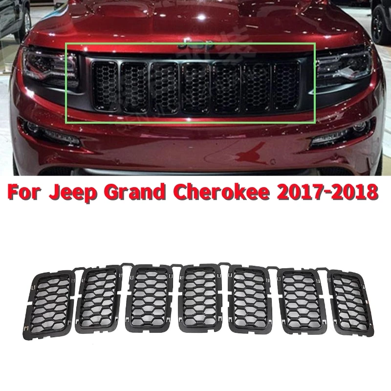 

1 Set Car Front Grille Trim Guard For Jeep Grand Cherokee 2017-2018（7pcs)