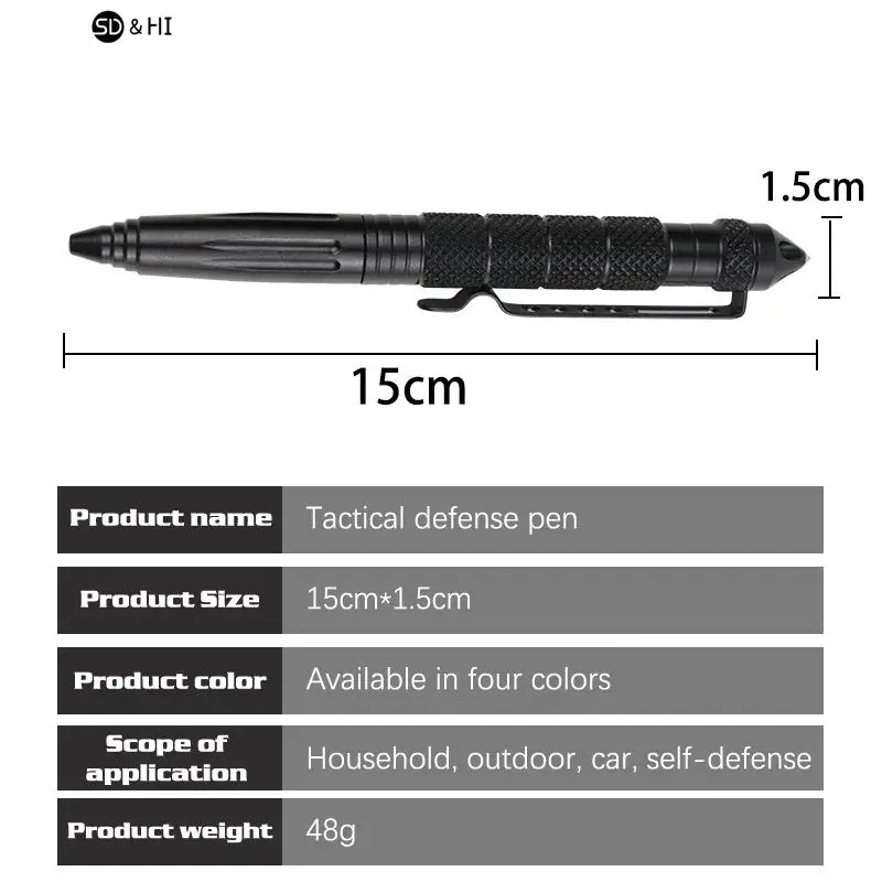 Tactical Pen High Quality Aluminum Anti skid Portable Self Defense Pen steel Glass Breaker Survival Kit