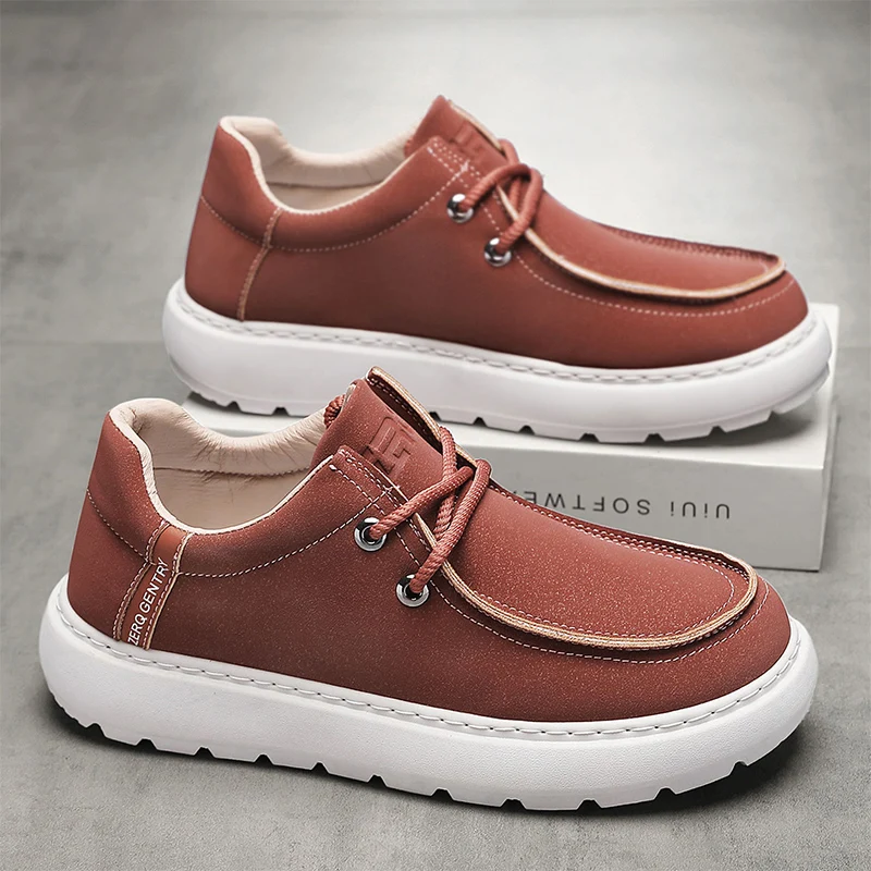 

Новая осенняя мужская повседневная обувь, удобные лоферы на платформе, мужские топсайдеры, уличная нескользящая обувь для вождения, мужские zapatos hombre