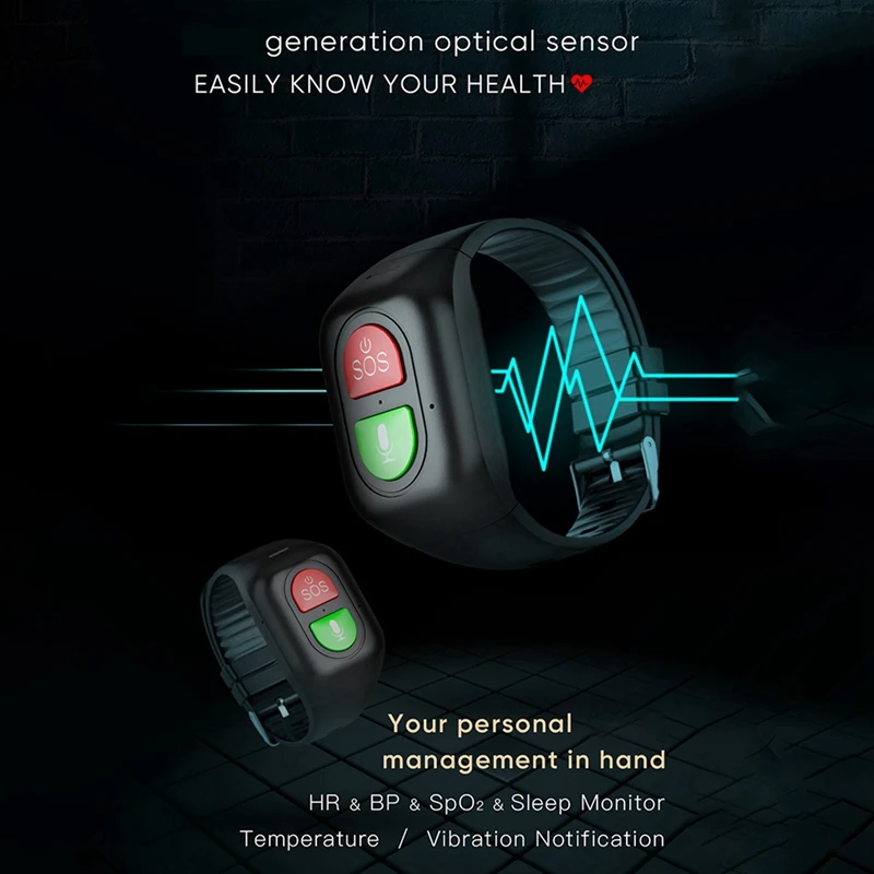 3X rastreador GPS para ancianos 4G, reloj de teléfono SOS, llamada de una tecla, rastreador antierrante, pulsera deportiva, Monitor de frecuencia cardíaca y sangre