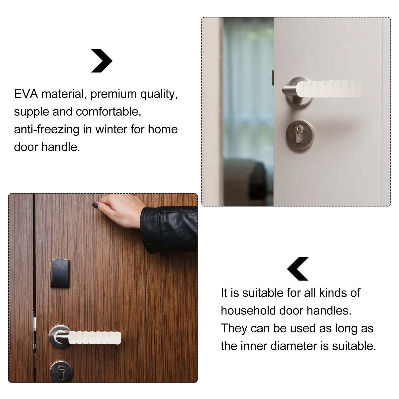 

8 шт., защитная дверная ручка премиум-класса Eva, антистатическая, удобная, домашняя крышка, крышка дверной ручки, антистатическая защита ручки