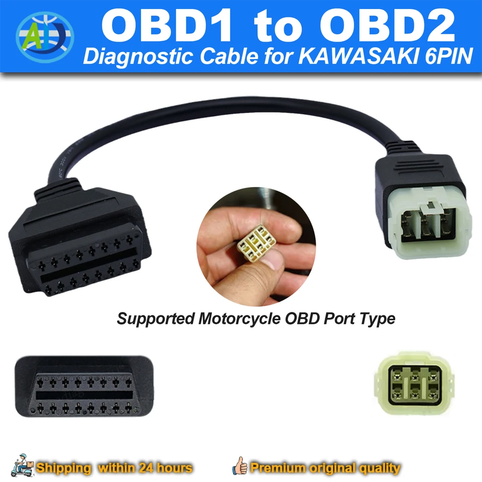 ZERO system OBD2コネクタ 6 Pin OBD2 Cable Harness for Kawasaki Z900, Z900RS, ZX10R, ZX14R