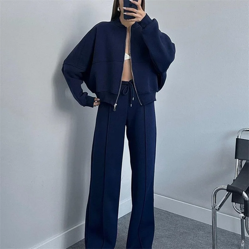 

Women Casual Zipper Sweatshirts Set New Spring Autumn New Fashion Casual Sports Suits Female Sportswear Tracksuits Outfit XXXL