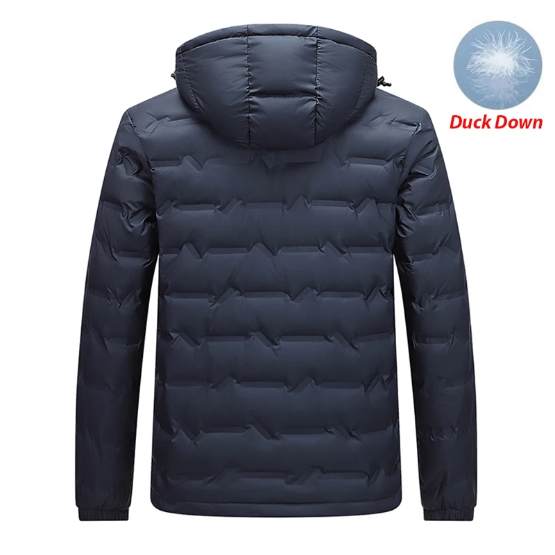 Winter Men Warm Duck Down Jacket Mens Windproof Detachable Hat Down Jacket Mens Lightweight Coat Casual High Quality Jacket Male