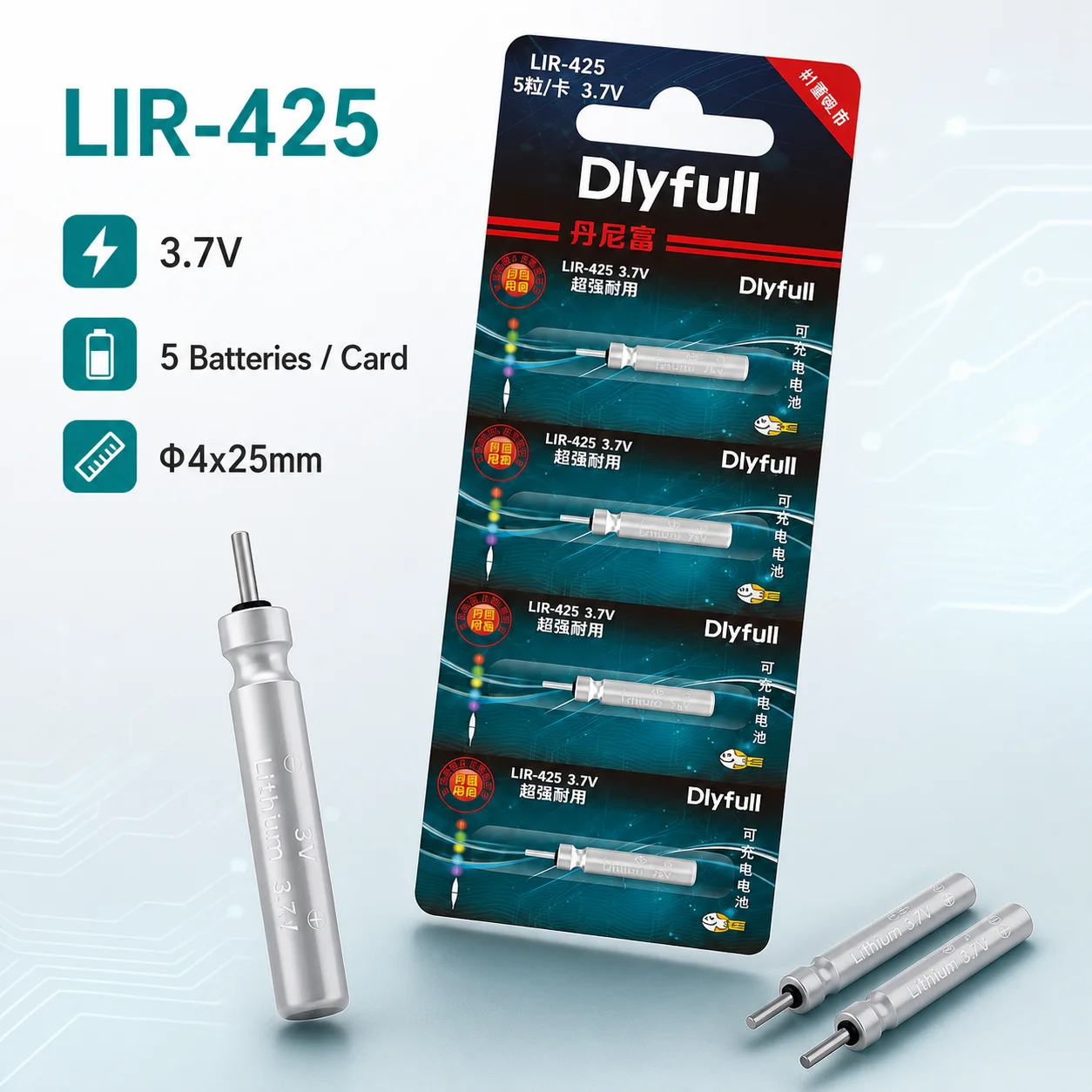 Fish Finder Charger - Batería de litio recargable LIR425 de