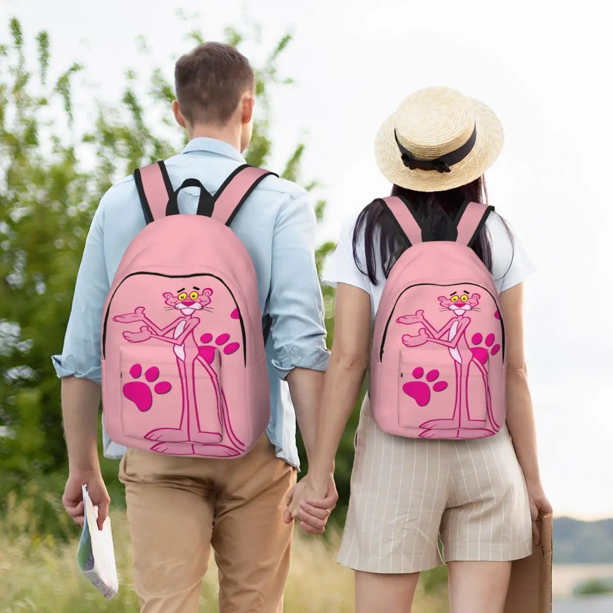 Roze Panterpoten Rugzak Voor Jongen Meisje Kinderen Student Schoolboekentassen Dagrugzak Voorschoolse Primaire Tas Wandelen