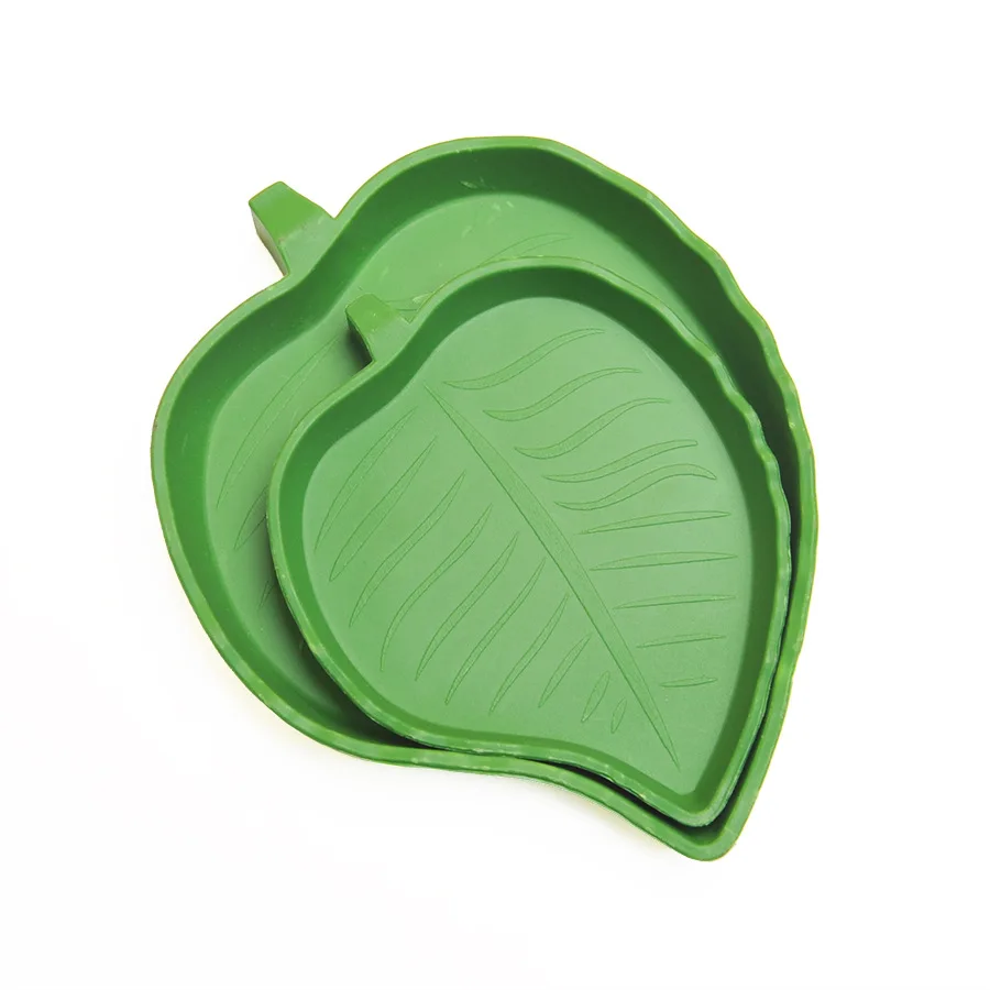 Leaf Reptile Food Water Bowl Reptile Food Water Bowl Tortoise Habitat Accessories Water Plate For Turtle Lizards Hamsters Snakes