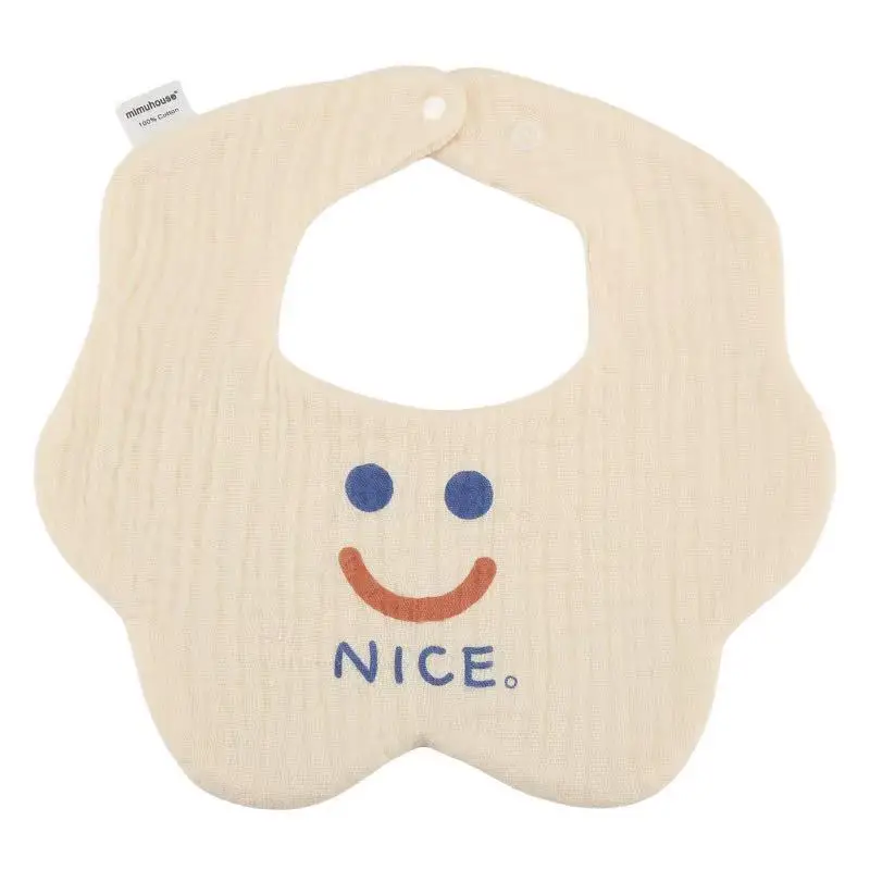 Wholesale Pure Cotton Printed Six-layer 360 Rotatable Baby Feeding Bibs Toddler Saliva Towel Infant two-sided Baby Bibs