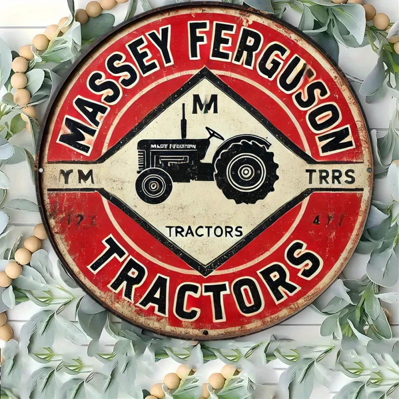 خمر ريفي 1 قطعة علامة ألومنيوم معدنية مستديرة |   ماسي فيرغسون جرار القصدير اللوحة جدار ديكور فني |   الرجعية، متعددة الأغراض