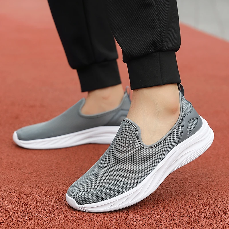 Heren Zomer Mesh Wandelschoenen Loafers Sport Outdoor Licht Vader Flats Ademende Fitness Sneakers Zachte Grote Maat 39-46