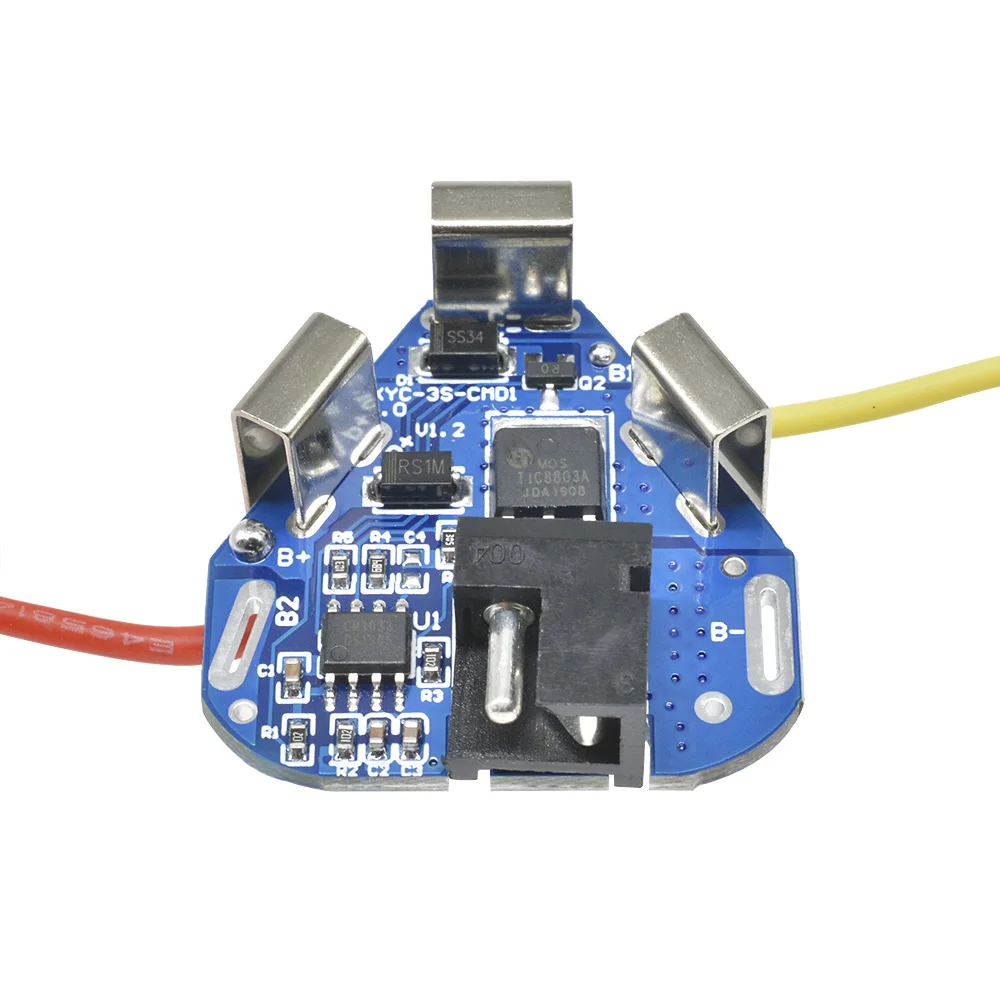 BMS 3S 12.6V 6A BMS 18650 Lithium Battery Protection Board Power Bank Balance Overcharge Overdischarge for Electric Drill