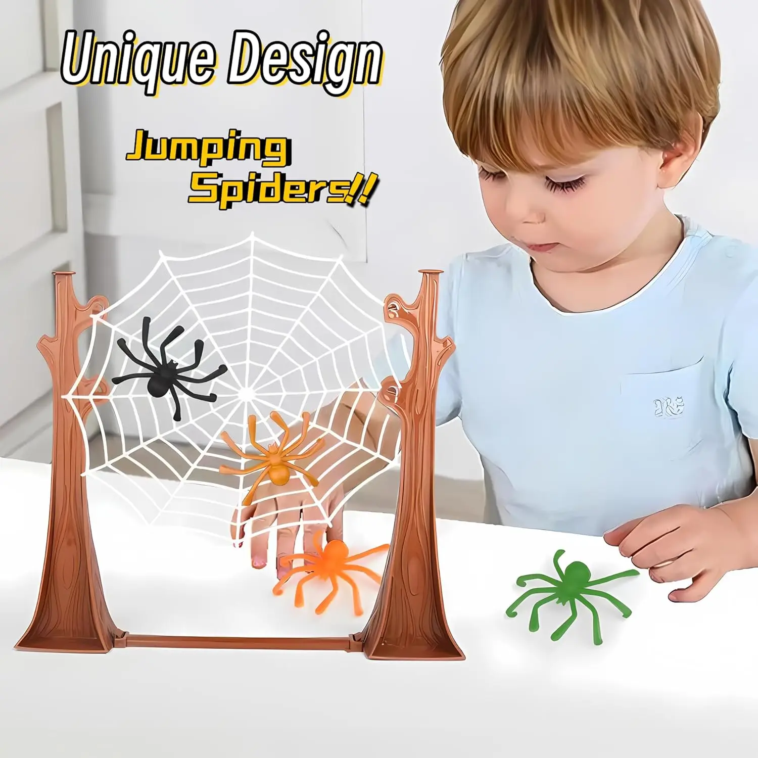 Jumping Spider Launch Board Game - Interactive Family Party Toy , Educational Bouncing Set, Ideal Birthday Helloween Xmas Gift