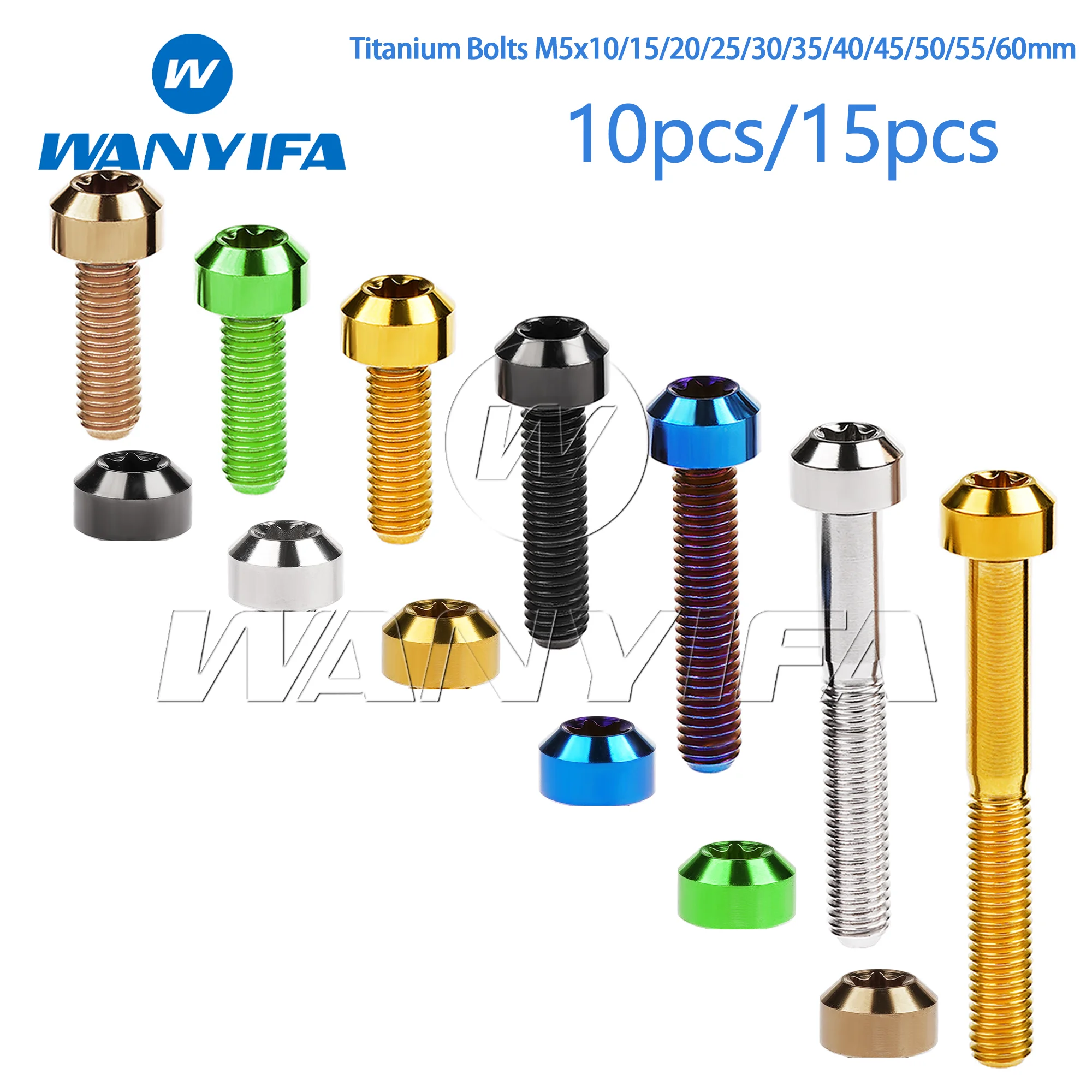 

Wanyifa Titanium Bolts M5x10/15/20/25/30/35/40/45/50/55/60mm Hexagon Socket Head for Motorcycle Accessories 10pcs/15pcs