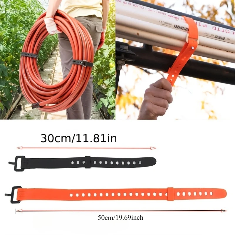 2pcs 50cm/30cm Silicone Bonding Strap with Buckle-All-Weather Adjustable Tying Rope for Luggage Cargo Tents Cable Tarps Balloons