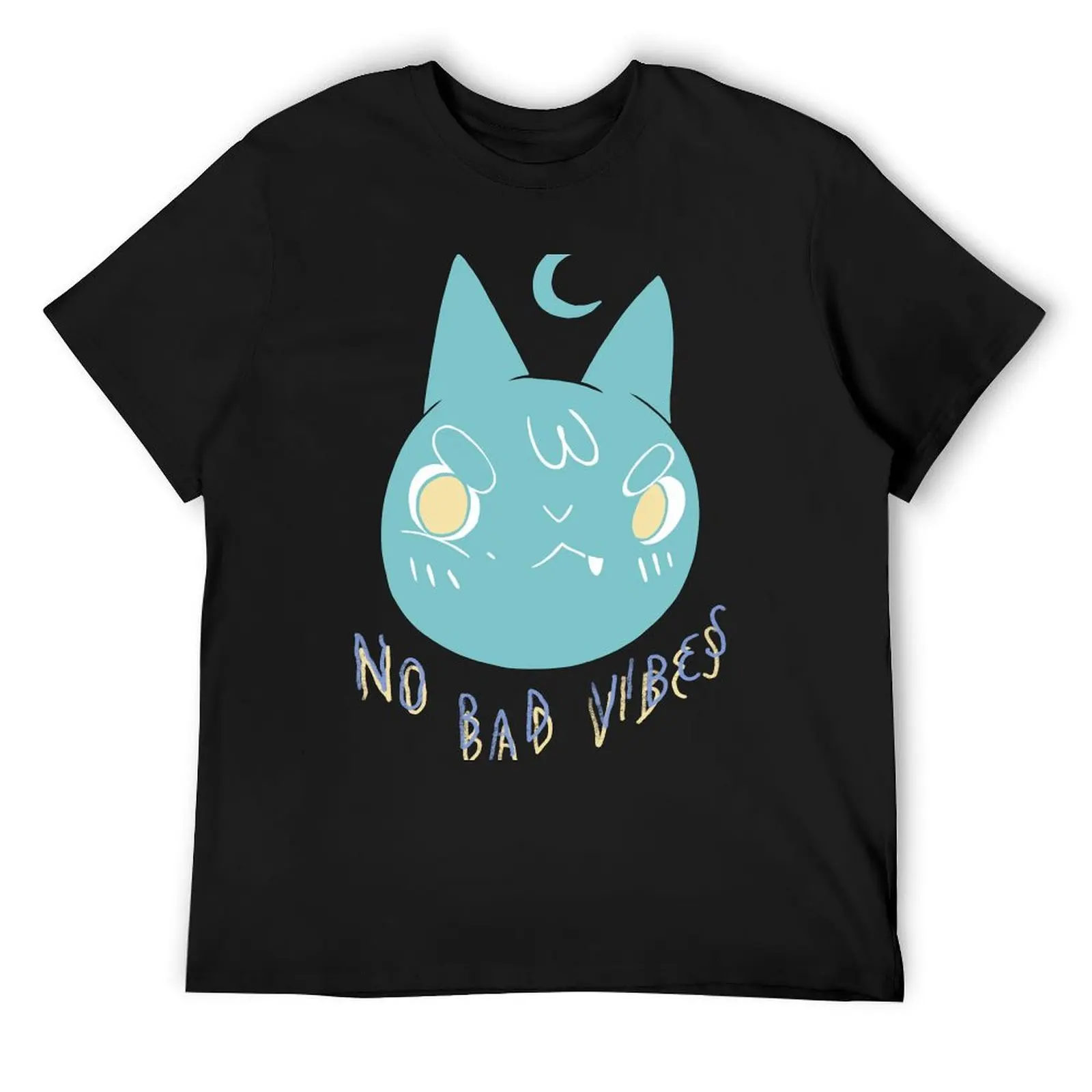 No Bad Vibes Angry Cat T-Shirt shirts graphic tee hippie clothes vintage anime shirt T-shirt men