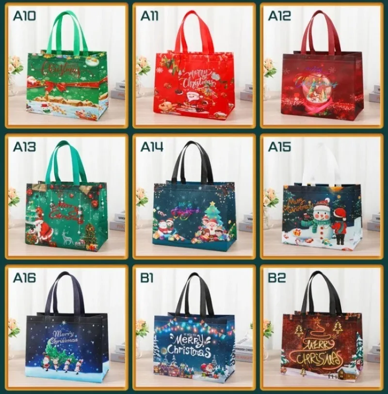 

12 шт. рождественские нетканые подарочные пакеты, мешочки для праздничных конфет, закусок, игрушек, мультяшные игрушки и упаковка для вечеринок своими руками