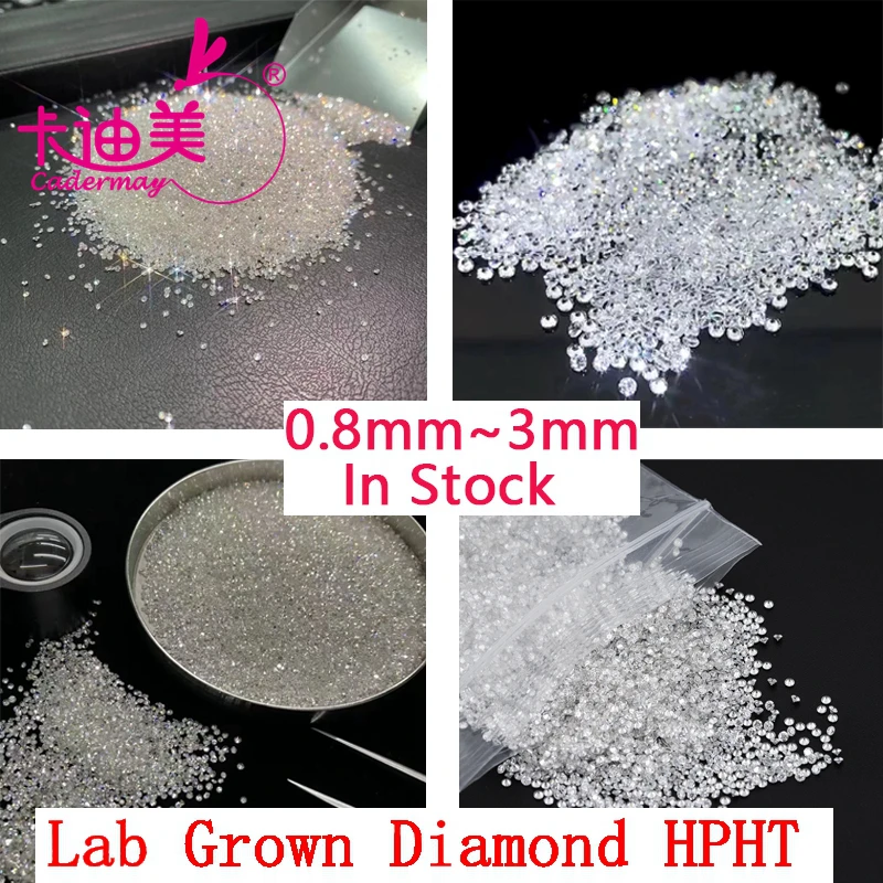 CADERMAY Round Shape Meele D VS Clarity HPHT Lab Grown Diamond Loose Stone Gemstone For Wedding Fine Jewelry Making