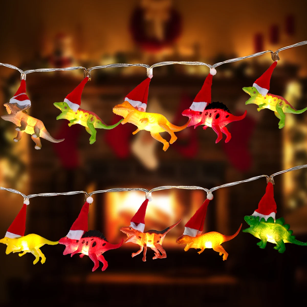 Christmas Dinosaur String Light 2023 Cristmas Ornaments Merry Christmas Decoration For Home Xmas Gifts Navidad New Year 2024