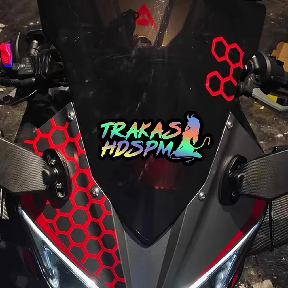 TRAKAS HDSPM-pegatinas divertidas para motocicleta, impermeables, carenado frontal, tanque de combustible, bricolaje, ventana de coche, cuerpo, calcomanías de vinilo duraderas, 1 ud.