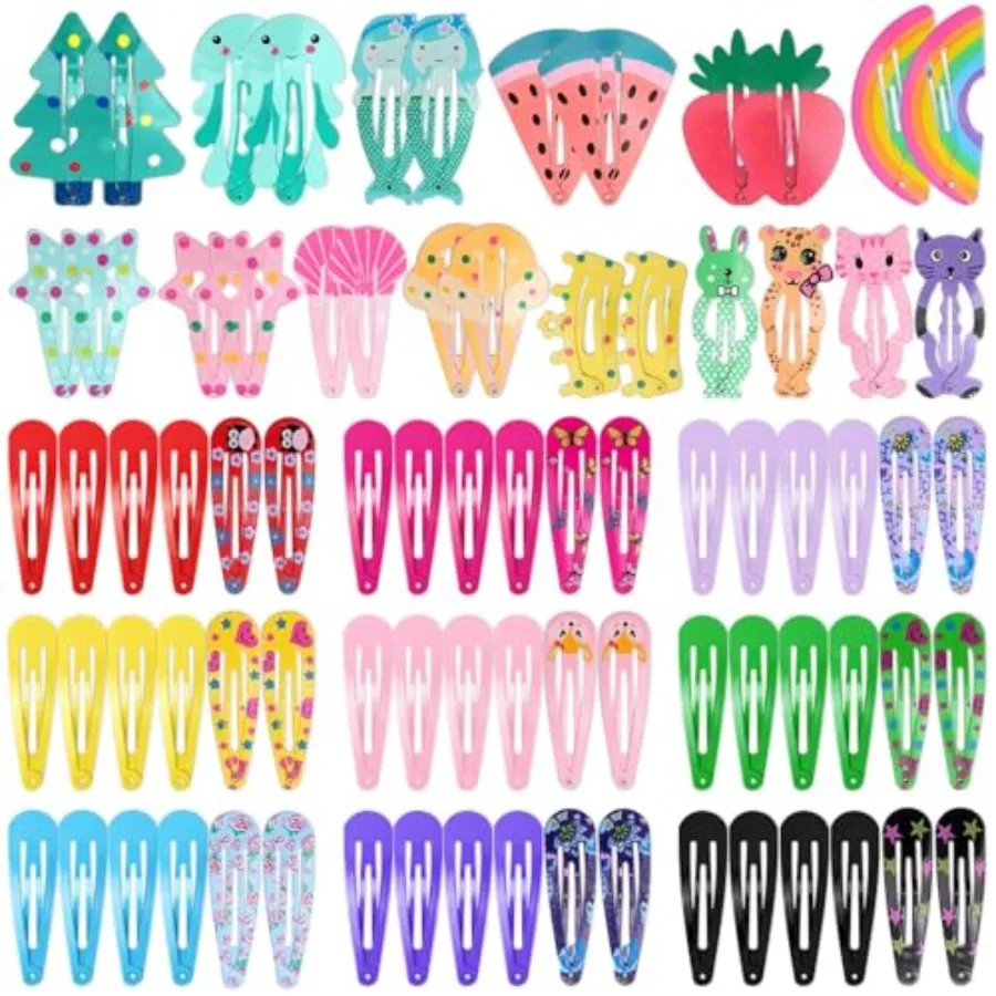

80 Pcs Hair Clips for Girls Hair Barrettes Snap Non-Slip Metal Hair Clips for Girls Teens Women