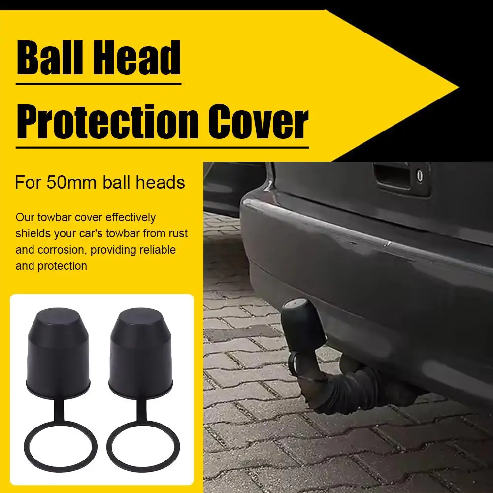 4 Coperture In Gomma Per Gancio Di Traino Da 50 Mm - Impermeabili, Antipolvere, Per Auto, Camper, Camion (Nero)