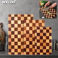 Wood Kitchen Cutting Board Splicing Checkerboard Cutting Boards for Kitchen Counter Cut Fruit Vegetable Chopping Board Gadget