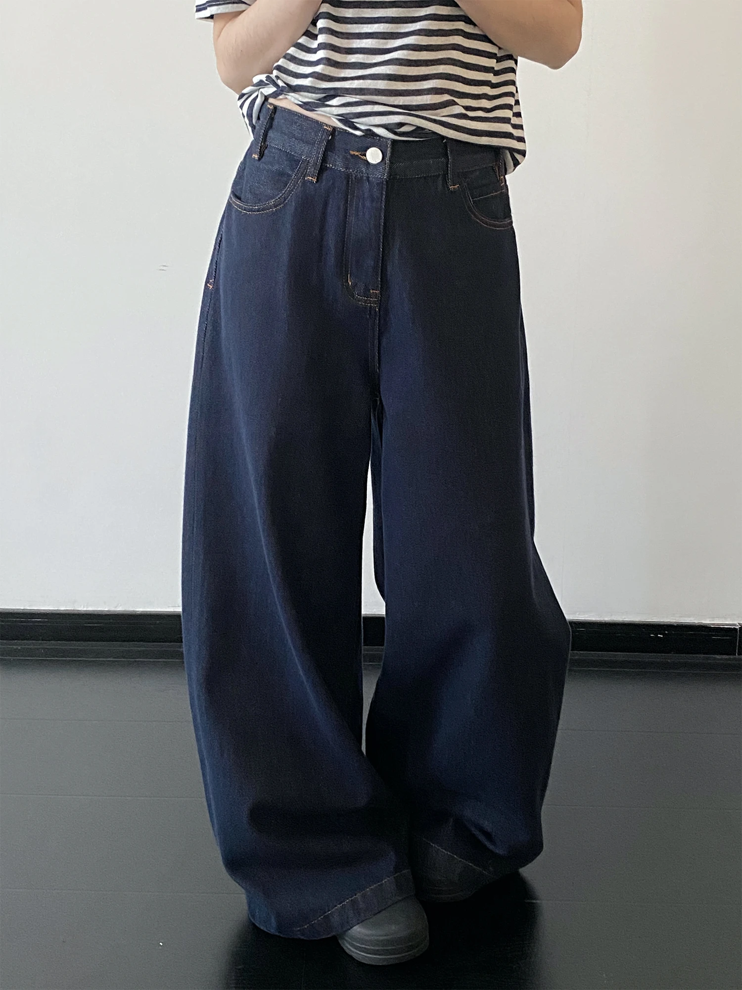 

Classic Original Color Retro Straight Leg Jeans Loose Spring Summer Slim Wide Leg Casual Floor Length Pants for Women