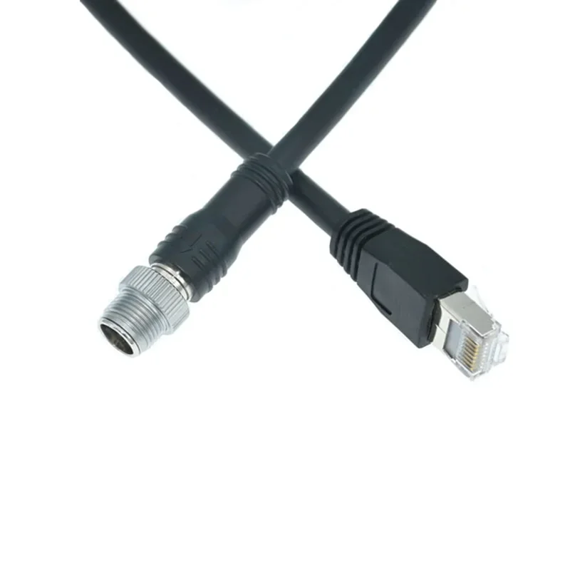 High-speed M12 8-pin X-type Aviation Plug RJ45 Industrial Camera High Flex Network Cable Keyence Cognex 8P Camera Energy Chain
