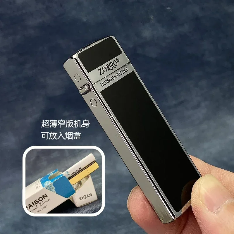 ZORRO Ultra-thin Pure Copper Mini Kerosene Lighter Portable Metal Windproof Grinding Wheel Lighters Cigarette Smoking Gadgets view 3