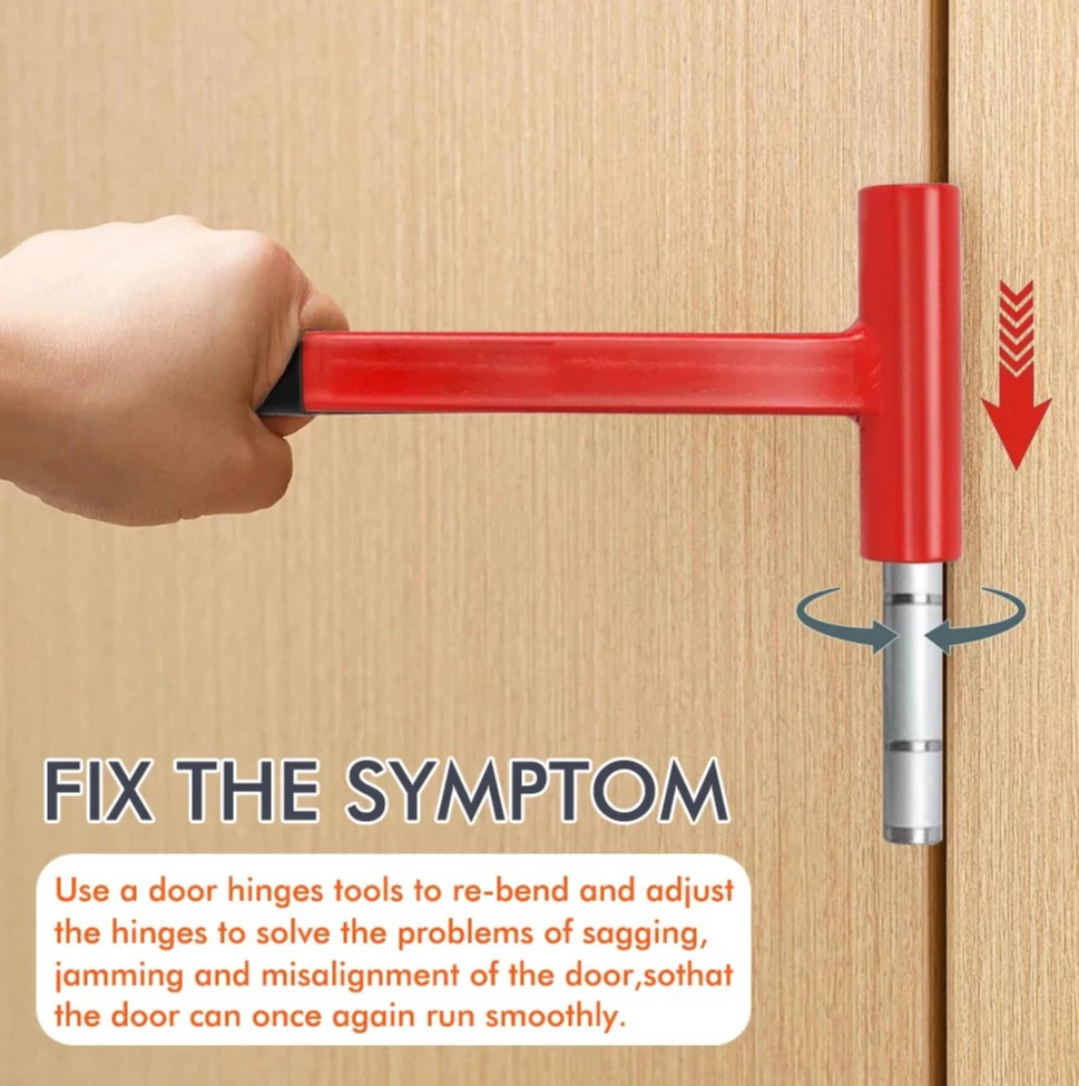 

Professional Heavy Duty Hinge Adjustment Tool, Hinge Repair Wrench for Commercial & Residential Door Hinge Alignment Fix