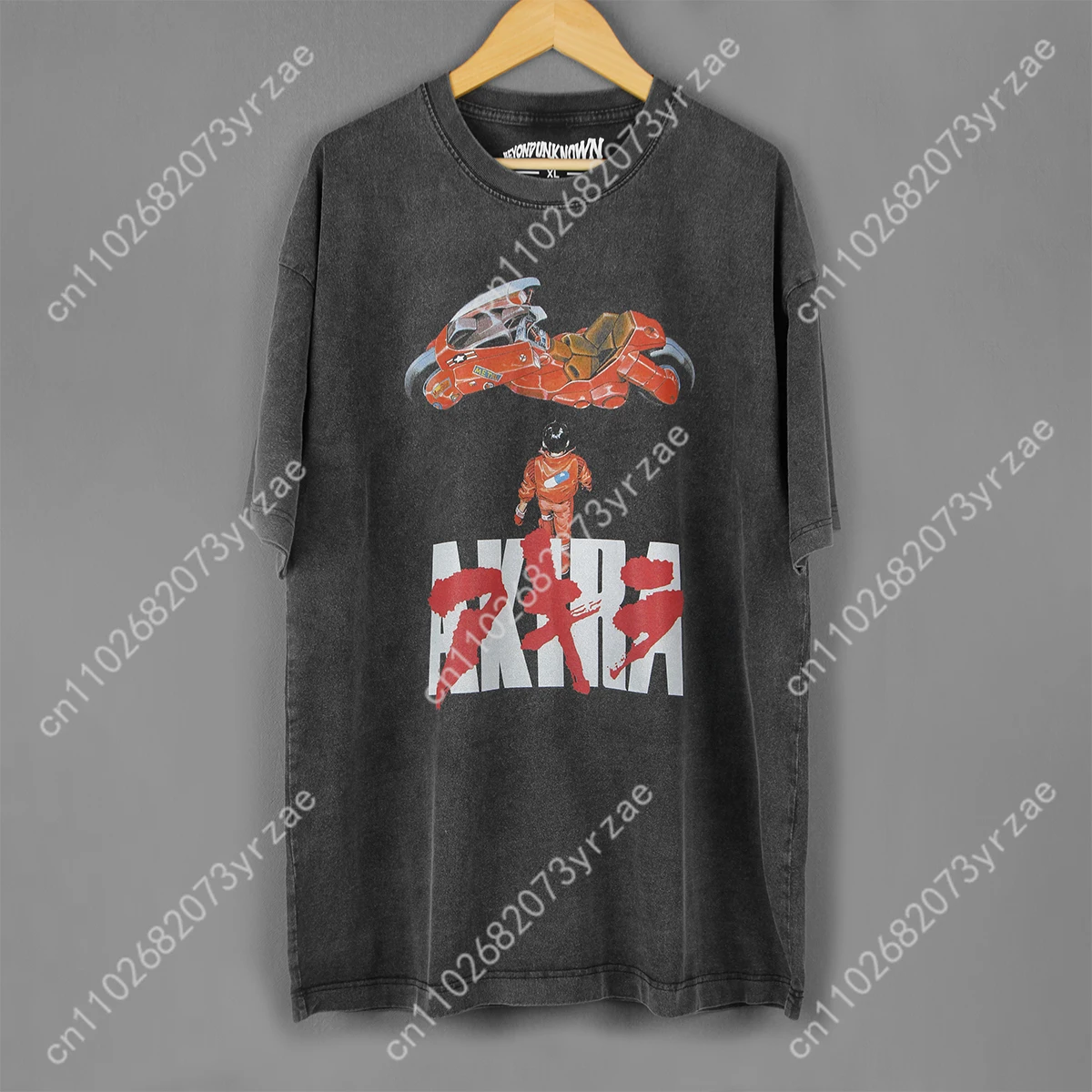 

Akira Ретро стирка футболка мужчина женщина Высокое качество винтажная футболка хлопок с короткими рукавами модная футболка мягкие дышащие топы