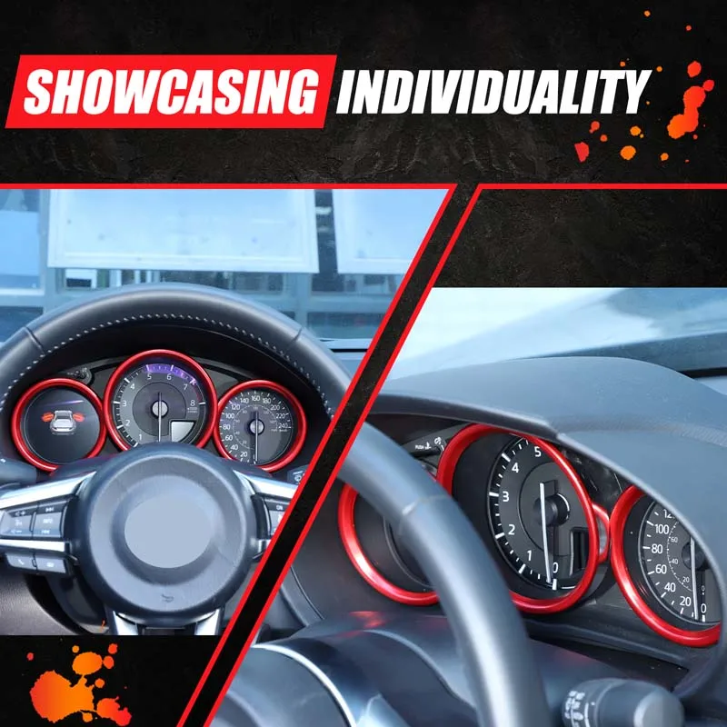 Für Mazda MX-5/Fiat 124/Abarth 124 ab Baujahr 2016, Armaturenbrett-Displayrahmen, Dekorativer Ring, Auto-Innenausstattung, Aluminiumlegierung – Detail 12