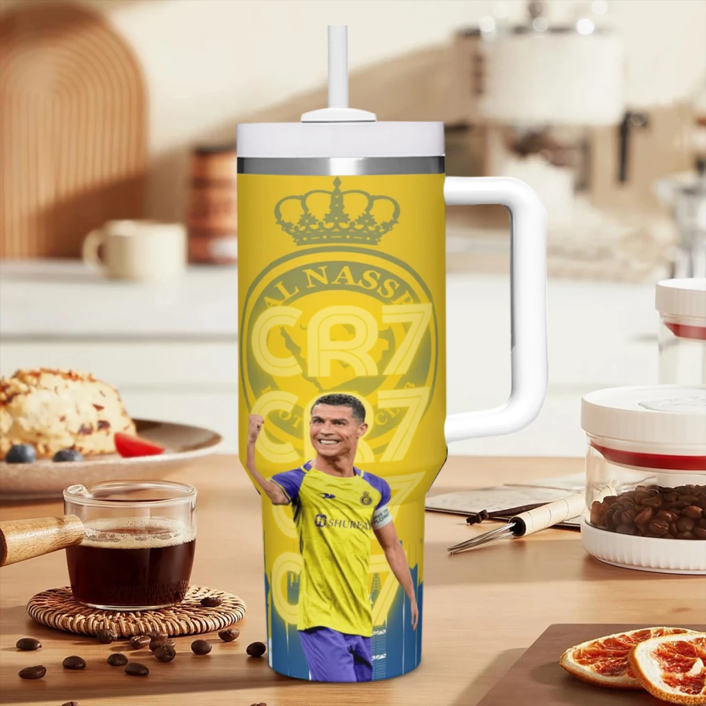 Car Travel Mugs Portugal CR7 FelixFootball-Soccer Father\'s Day gift Stainless Steel 304 Tumbler Water Bottle 40oz/1200ml