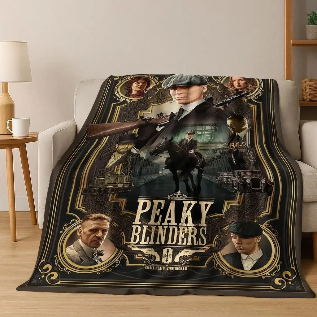 Cool Tommy Shelby P-Peaky B-Blinders Art Flannel Blanket,Cozy Soft Throw Blanket for Home Bedroom Bed Sofa Picnic Cover Gift