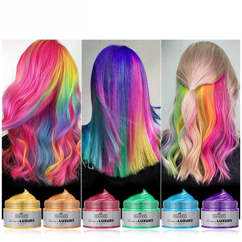 

One Time Colorful Styling Dye Hair Wax, Natural and Colorful Grandmother Gray Silver Blue