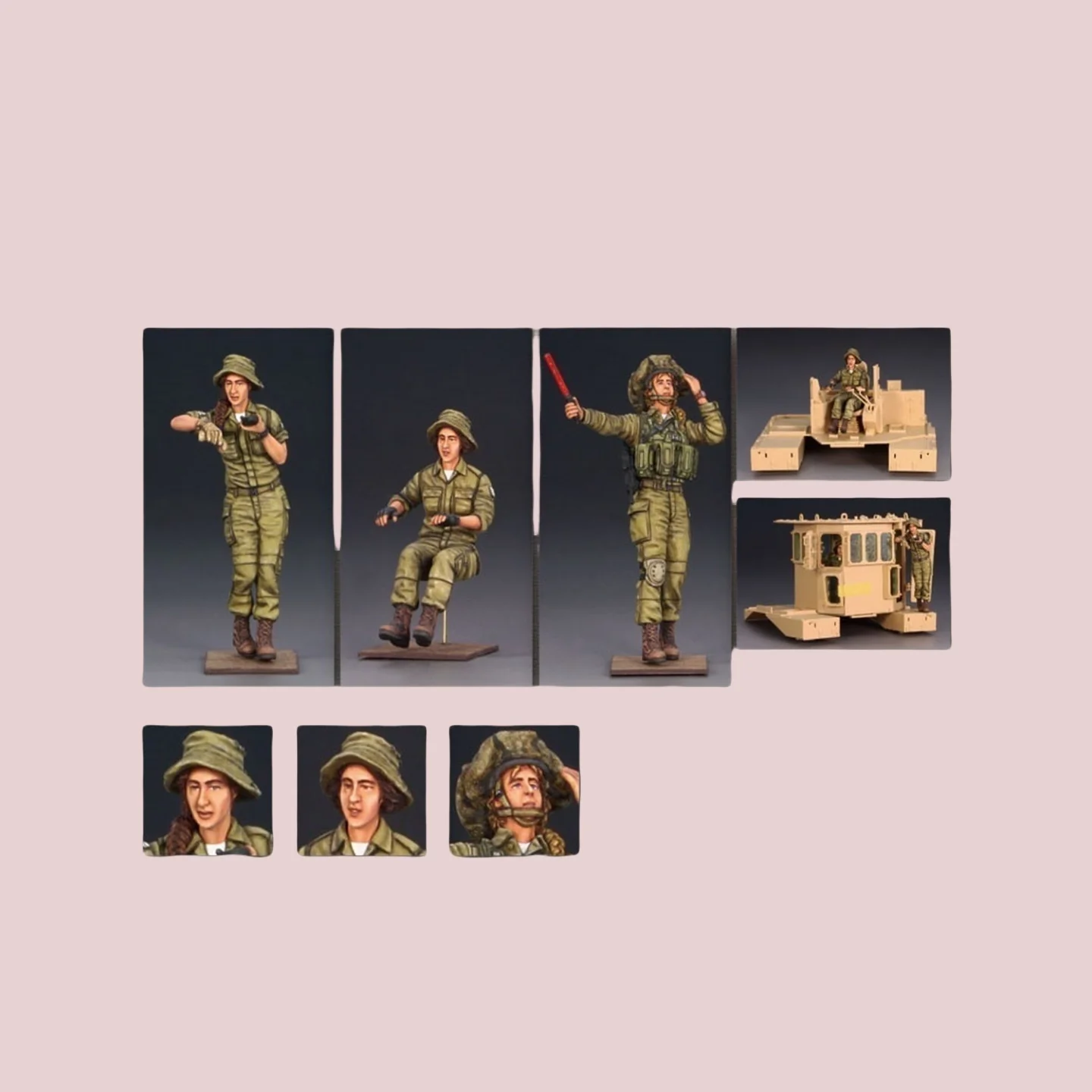 

Комплект неокрашенной модели из смолы 1/35, военная тема, современный израильский женский экипаж (3 человека), разобранный и неокрашенный GK