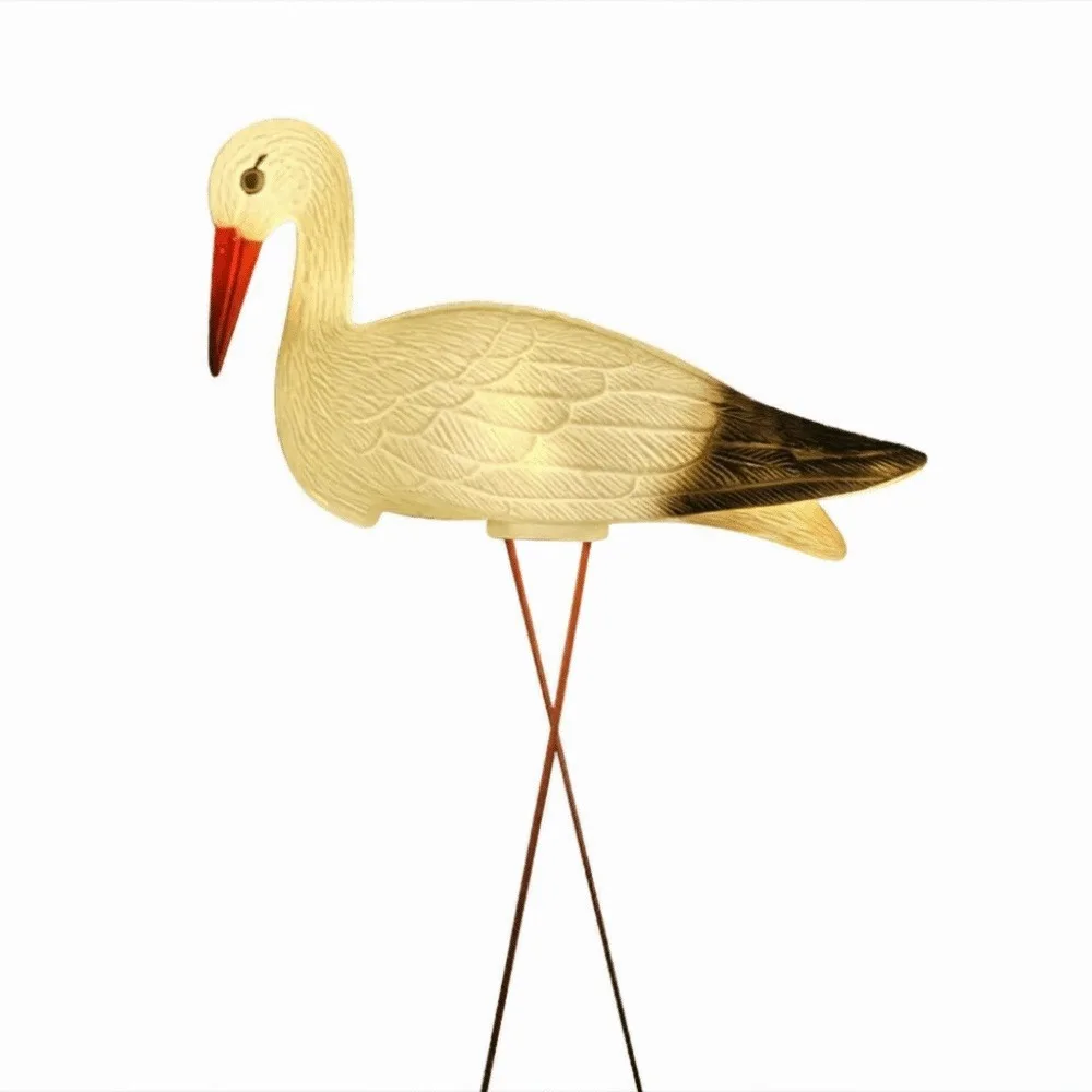 

White Color Simulated White Crane Can Emit Light Plastic Material Outdoor Garden Decoration Simulation Design Small Size