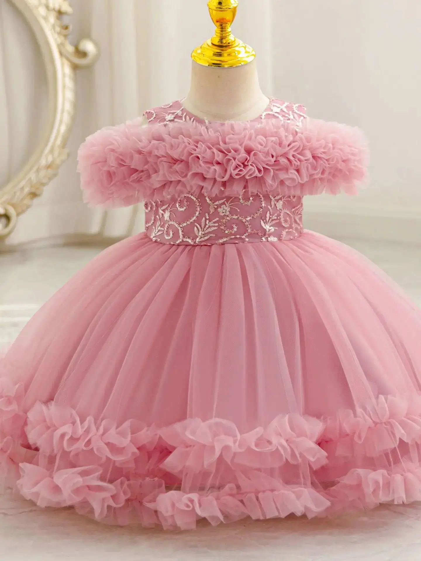 Robe de concours pour enfants, nouvelle robe de fête d'anniversaire pour bébé, première robe de noël, robe de cérémonie pour filles