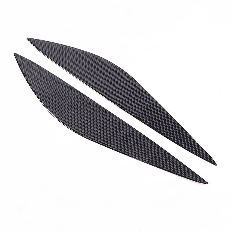 For Mercedes Benz C Class W204 2007-2013 Soft Carbon Fiber Car Headlight Eyebrow Trim Sticker Car Accessories