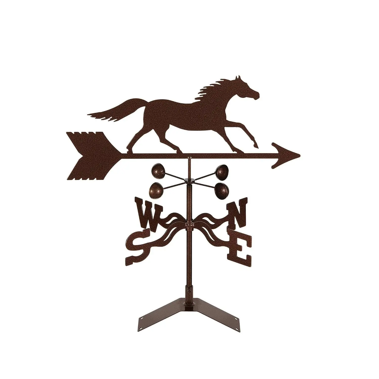 EZ Vane Steel Running Horse Weathervane with Wind Cups — Roof Mount, Customized