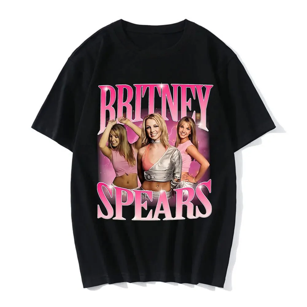 Singer Britney Spears Print Cotton T-Shirts 90s Streetwear Men Women Fashion Short Sleeve T Shirt Hip Hop Tees Tops Man Clothing