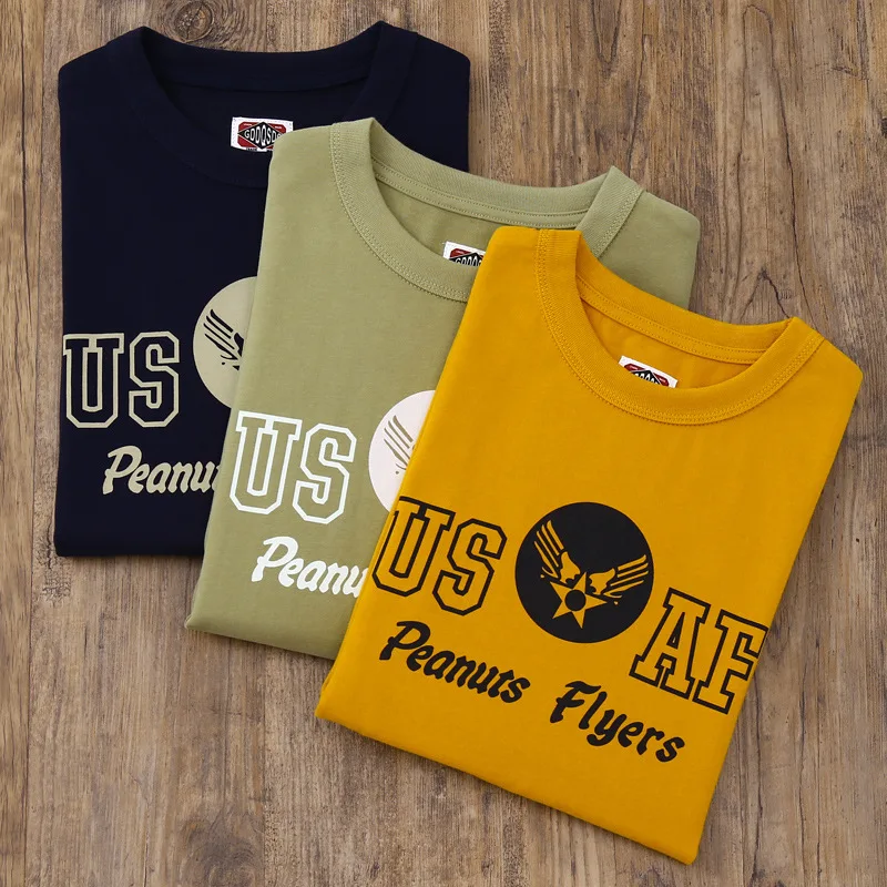 300G Heavy Air Force USAF Printed American Retro TEE Summer Thick Round Neck Short Sleeve T-shirt for Men and Women