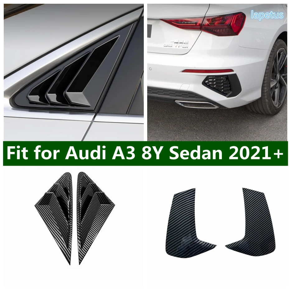 

Rear Tail Fog Lights Lamp Decoral Frame Window Shutters Blinds Cover Trim For Audi A3 8Y Sedan 2021 ABS Chrome Car Accessories