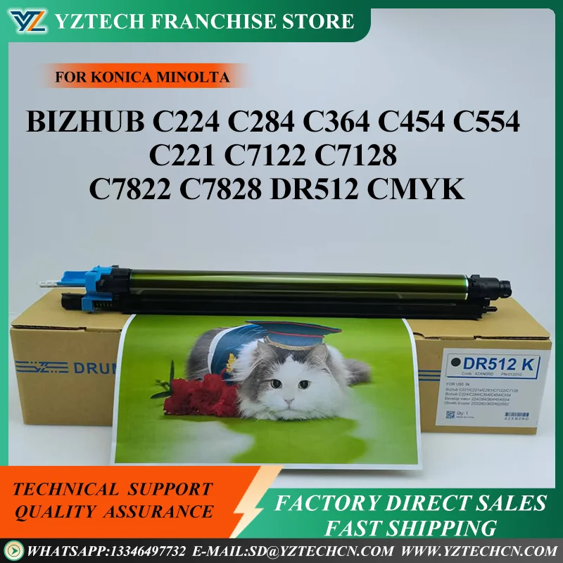 

Drum Unit C224 CMYK DR-512 For Konica Minolta Bizhub DR512 C284 C364 C454 C554 C221 C221S C281 C224e C284e C364e C454e Kit